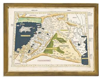 (HOLY LAND.) Claudius Ptolemaeus; and Johann Reger. Quarta Asie Tabula.                                                                          